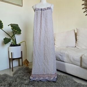 Vince Silk Geometric Printed Relaxed Unlined Maxi Length Dress